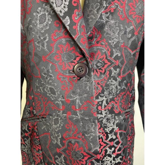 Classiques Entier Women's Black and Burgundy Floral Blazer Size 8 (EUR 38) - Picture 4 of 7